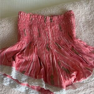 Pink Flowy Shorts with Pineapple Print from Hawaii Boutique